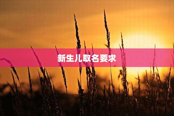 新生儿取名要求