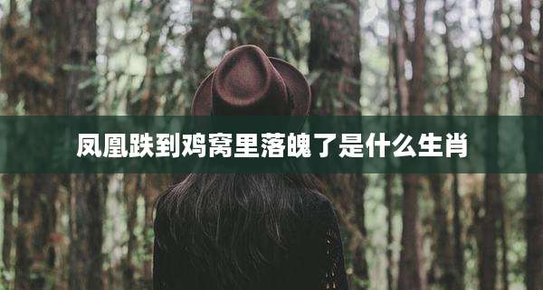 凤凰跌到鸡窝里落魄了是什么生肖