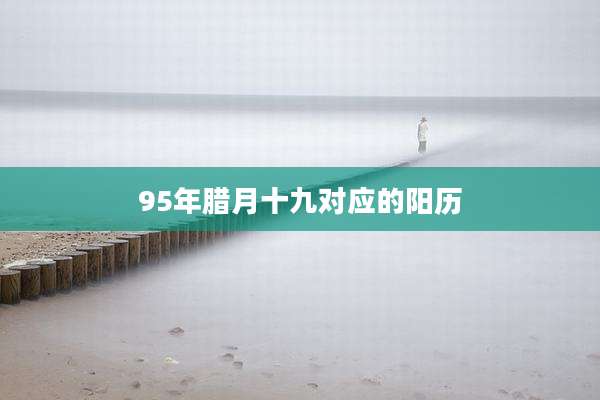 95年腊月十九对应的阳历