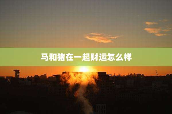 马和猪在一起财运怎么样