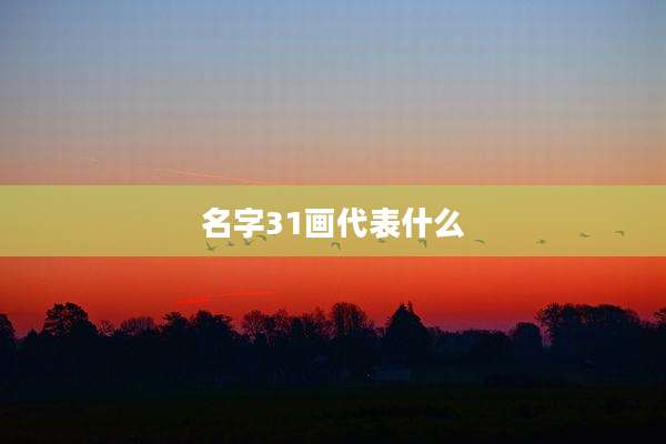 名字31画代表什么