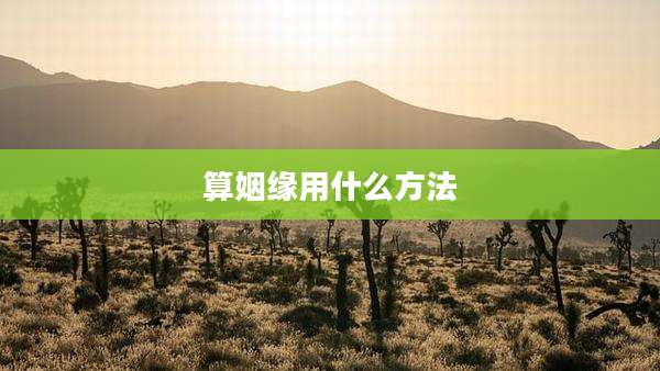算姻缘用什么方法