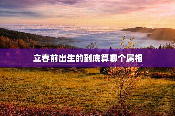 立春前出生的到底算哪个属相