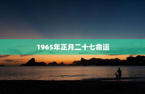 1965年正月二十七命运
