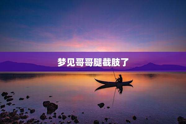 梦见哥哥腿截肢了