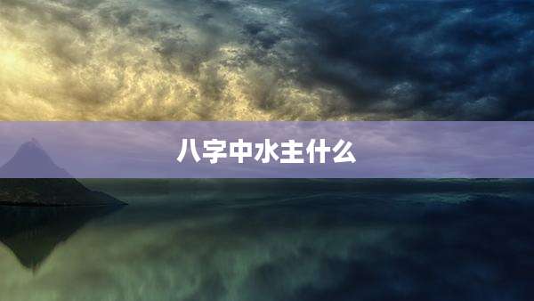 八字中水主什么