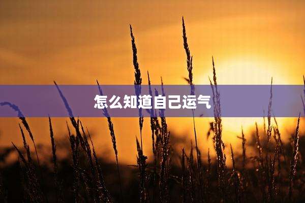 怎么知道自己运气