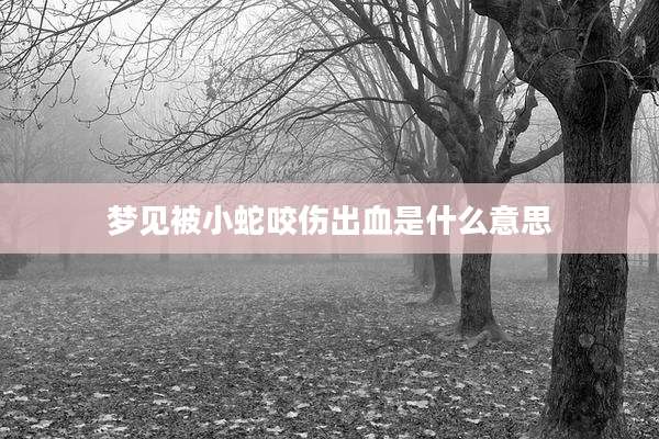 梦见被小蛇咬伤出血是什么意思