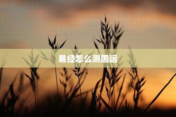 易经怎么测国运