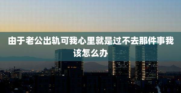 由于老公出轨可我心里就是过不去那件事我该怎么办