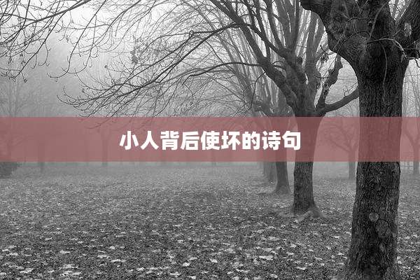小人背后使坏的诗句