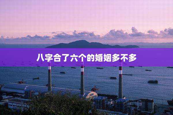 八字合了六个的婚姻多不多