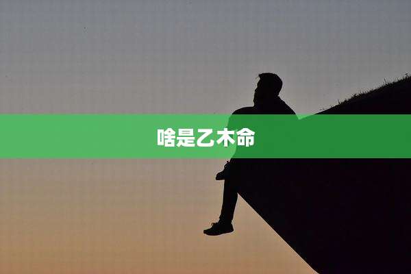 啥是乙木命