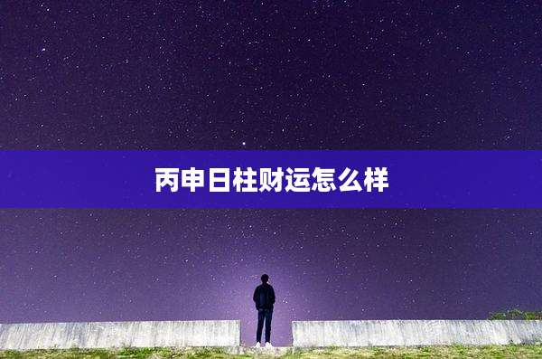 丙申日柱财运怎么样