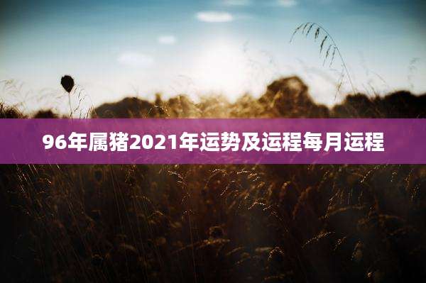 96年属猪2021年运势及运程每月运程