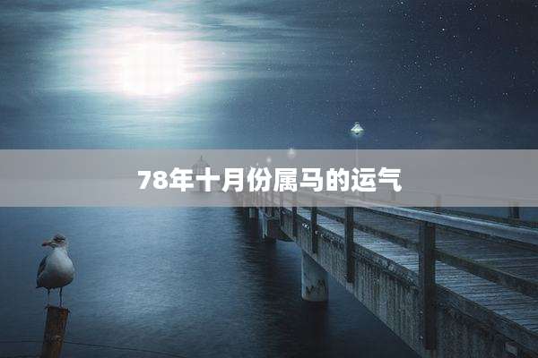 78年十月份属马的运气
