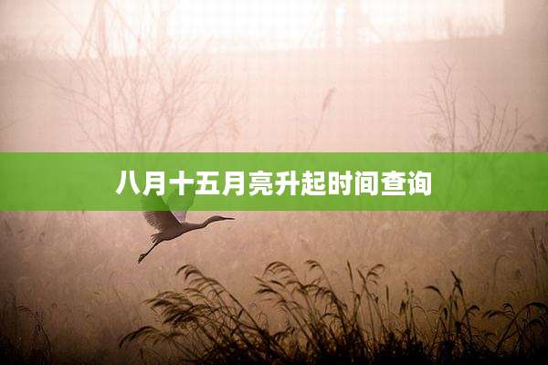 八月十五月亮升起时间查询