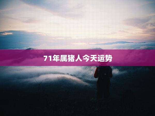 71年属猪人今天运势