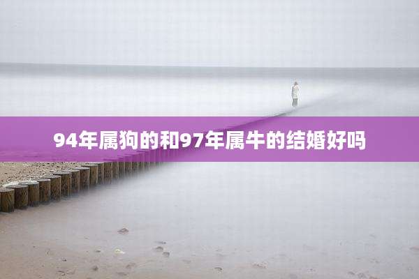 94年属狗的和97年属牛的结婚好吗