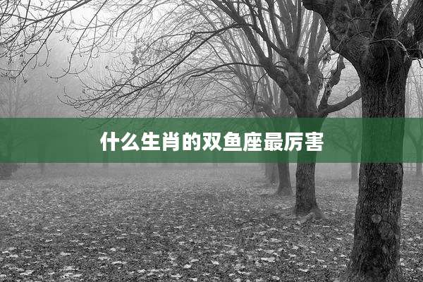 什么生肖的双鱼座最厉害