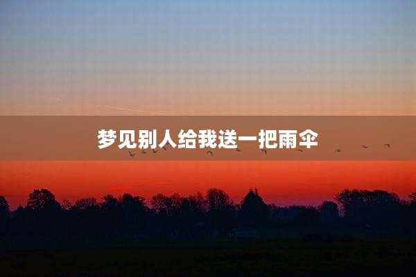 梦见别人给我送一把雨伞