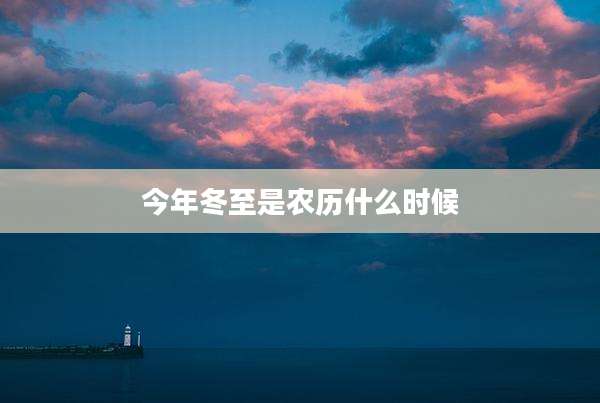 今年冬至是农历什么时候