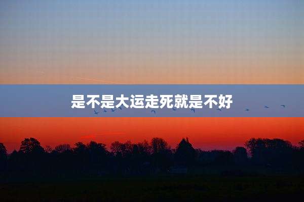 是不是大运走死就是不好