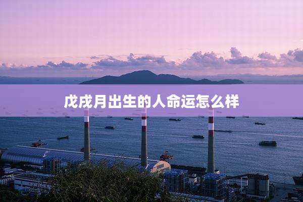 戊戌月出生的人命运怎么样