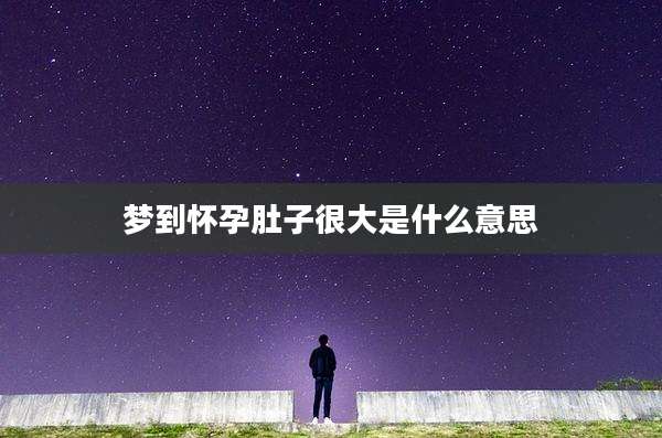 梦到怀孕肚子很大是什么意思