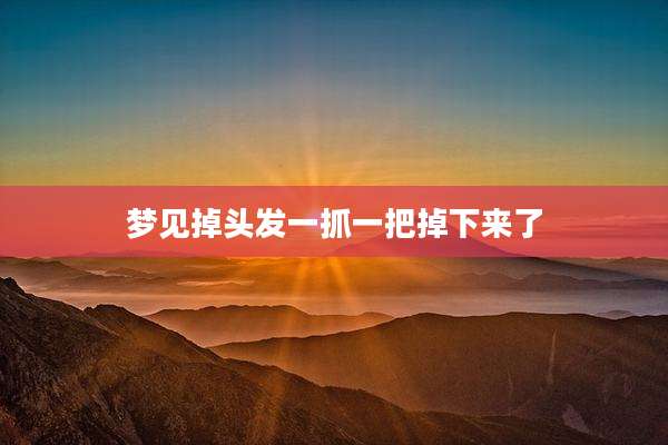 梦见掉头发一抓一把掉下来了