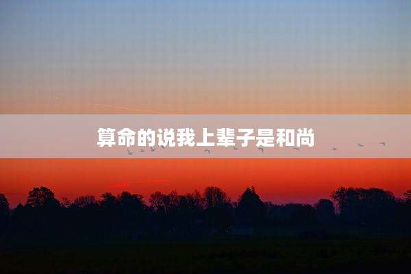 算命的说我上辈子是和尚
