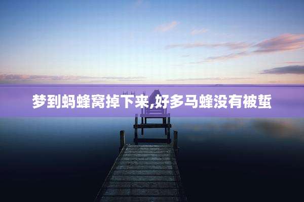 梦到蚂蜂窝掉下来,好多马蜂没有被蜇