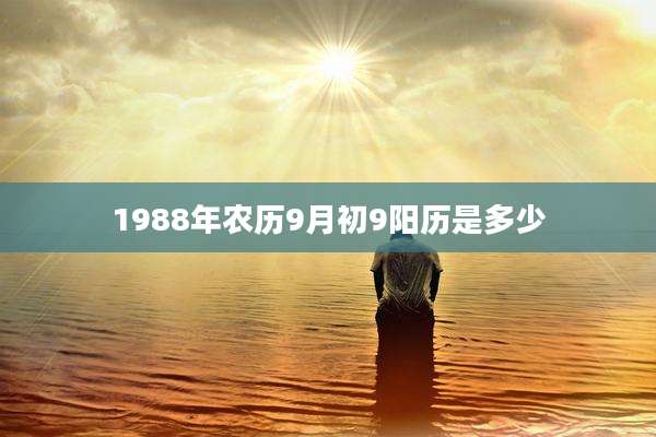 1988年农历9月初9阳历是多少