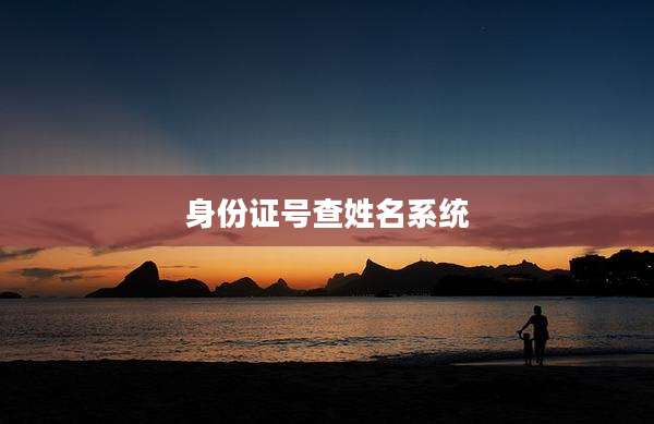 身份证号查姓名系统