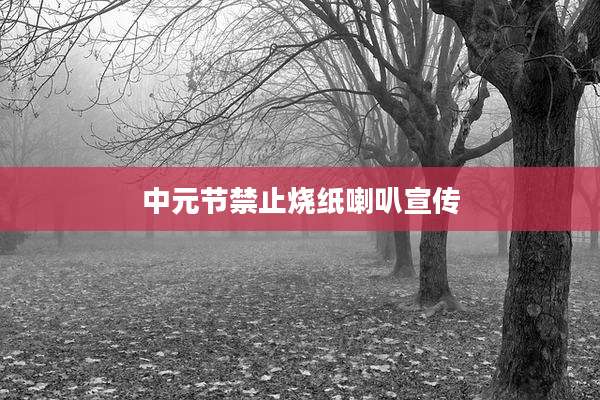 中元节禁止烧纸喇叭宣传