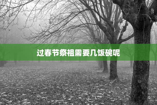 过春节祭祖需要几饭碗呢