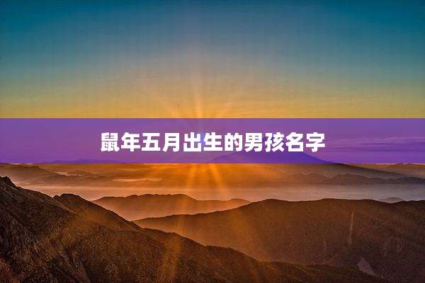 鼠年五月出生的男孩名字