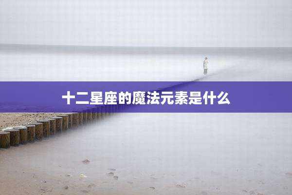 十二星座的魔法元素是什么