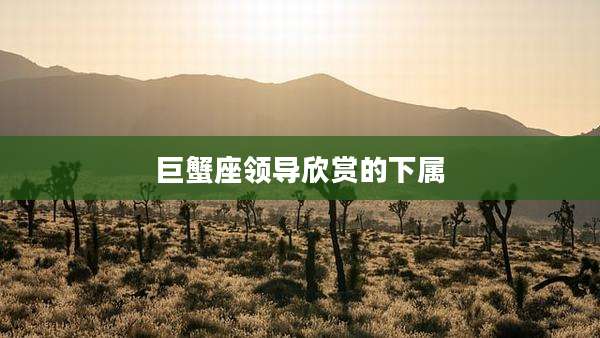 巨蟹座领导欣赏的下属