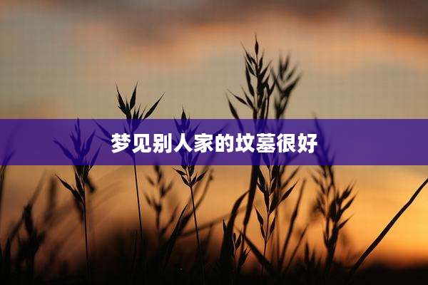 梦见别人家的坟墓很好