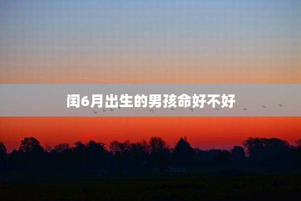 闰6月出生的男孩命好不好