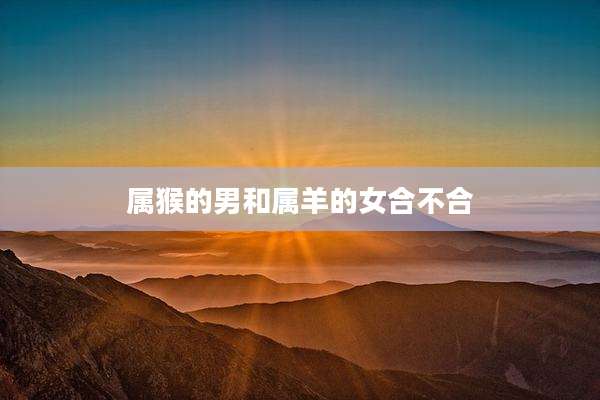 属猴的男和属羊的女合不合