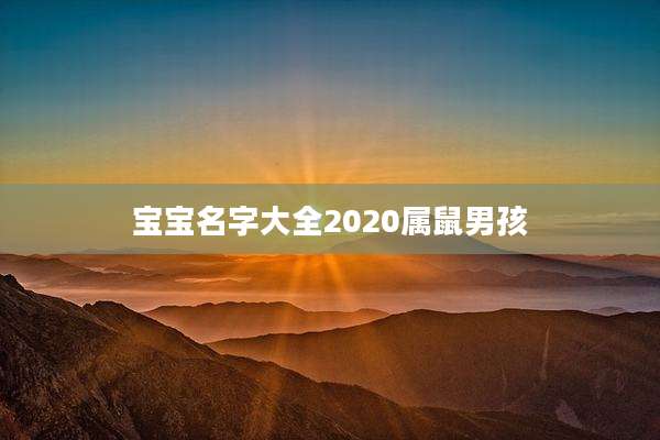 宝宝名字大全2020属鼠男孩