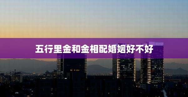 五行里金和金相配婚姻好不好