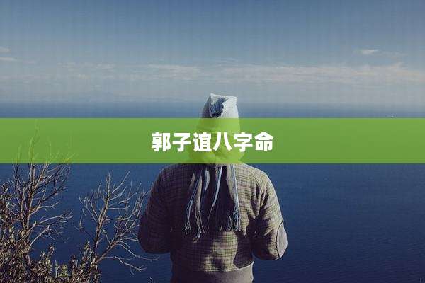 郭子谊八字命