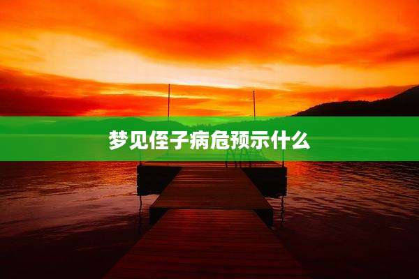 梦见侄子病危预示什么