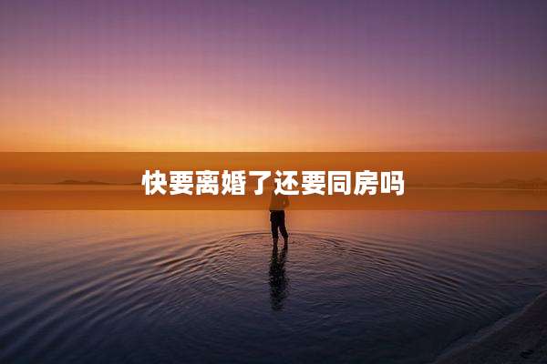 快要离婚了还要同房吗