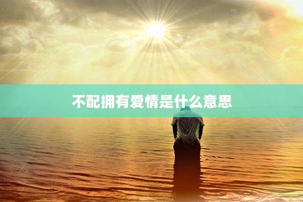 不配拥有爱情是什么意思
