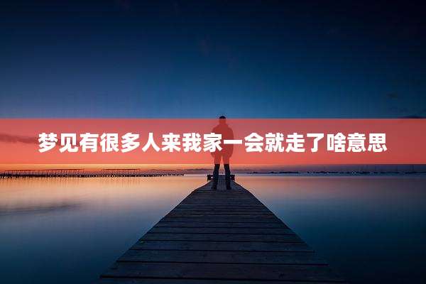 梦见有很多人来我家一会就走了啥意思