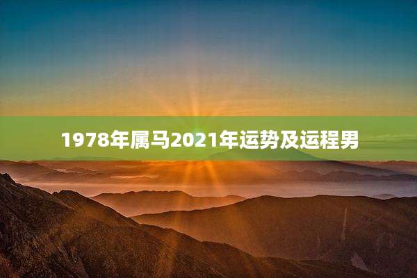 1978年属马2021年运势及运程男